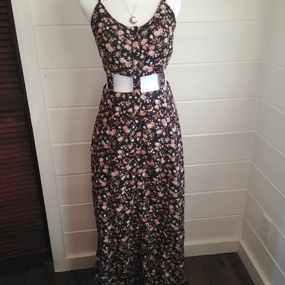 Pins + Needles Floral Maxi Cage Dress Sz 6